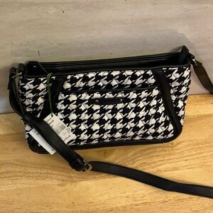 NWT-Vera Bradley Stylish Midnight Houndstooth Shoulder Bag